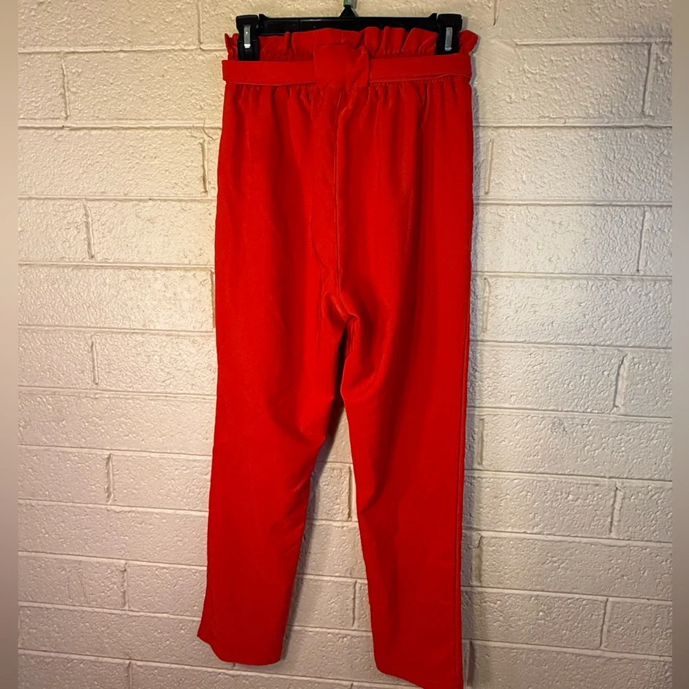 Grace Karin Vibrant Red Tie-Waist Trousers